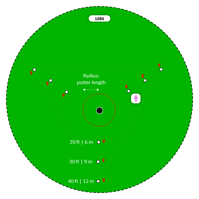 Diagram for Stop the Ball: Circle, Three Tees Triangle [Long]