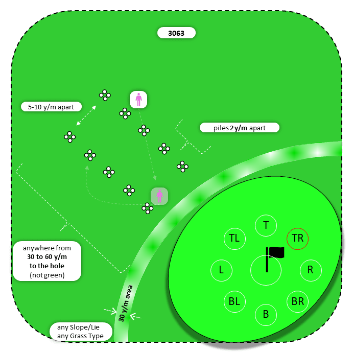 Diagram for Pitch | Perpendicular Piles | 9 Stop Zones