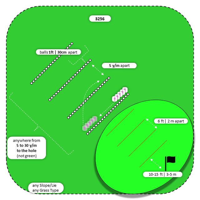 Diagram for Chip | Parallel Ball Lines | 3 Landing Zones